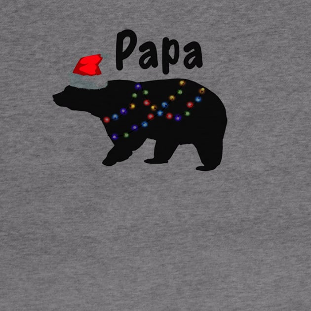 Papa Bear Shirt Christmas Pajamas Matching Santa Hat Lights by adrinalanmaji